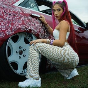 PrettyLittleThing Tan Wide Leg Pants